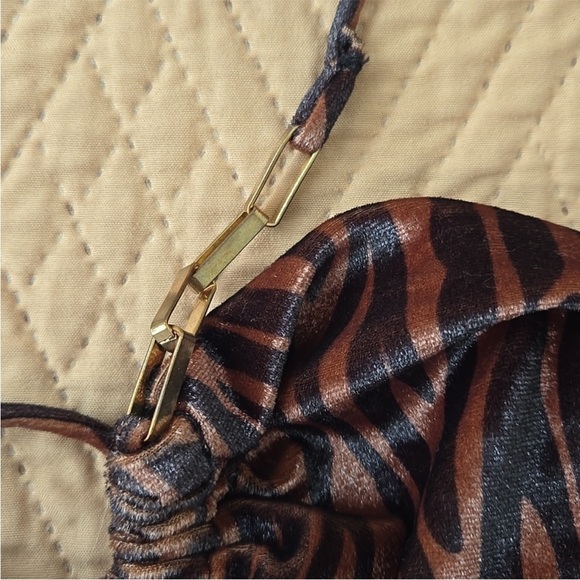 NWT princess polly brown animal print dance till dawn crop bandeau tie top 4 - Picture 8 of 8